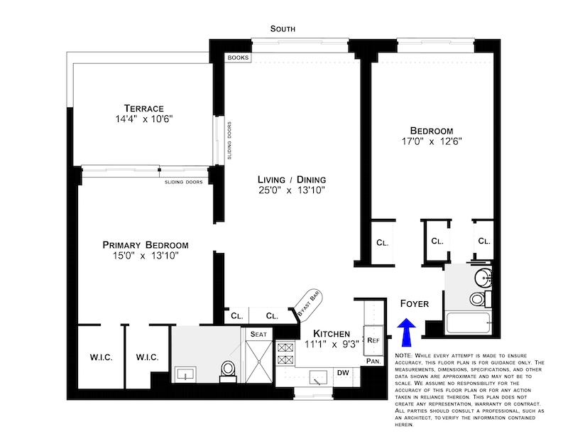 Floorplan for 211 West 71st Street, 16C