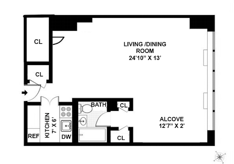 Floorplan for 155 East 34th Street, 10H
