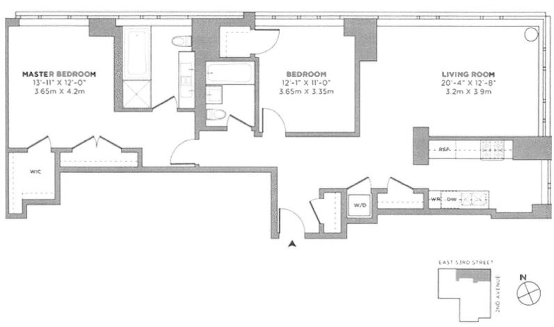 Floorplan for 250 East 53rd Street, 2202