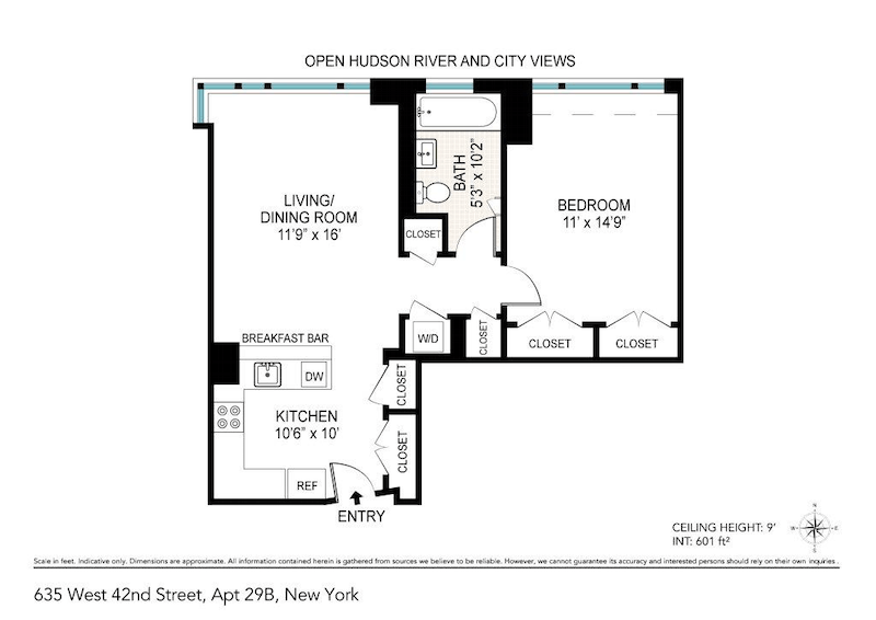 Floorplan for 635 West 42nd Street, 29B