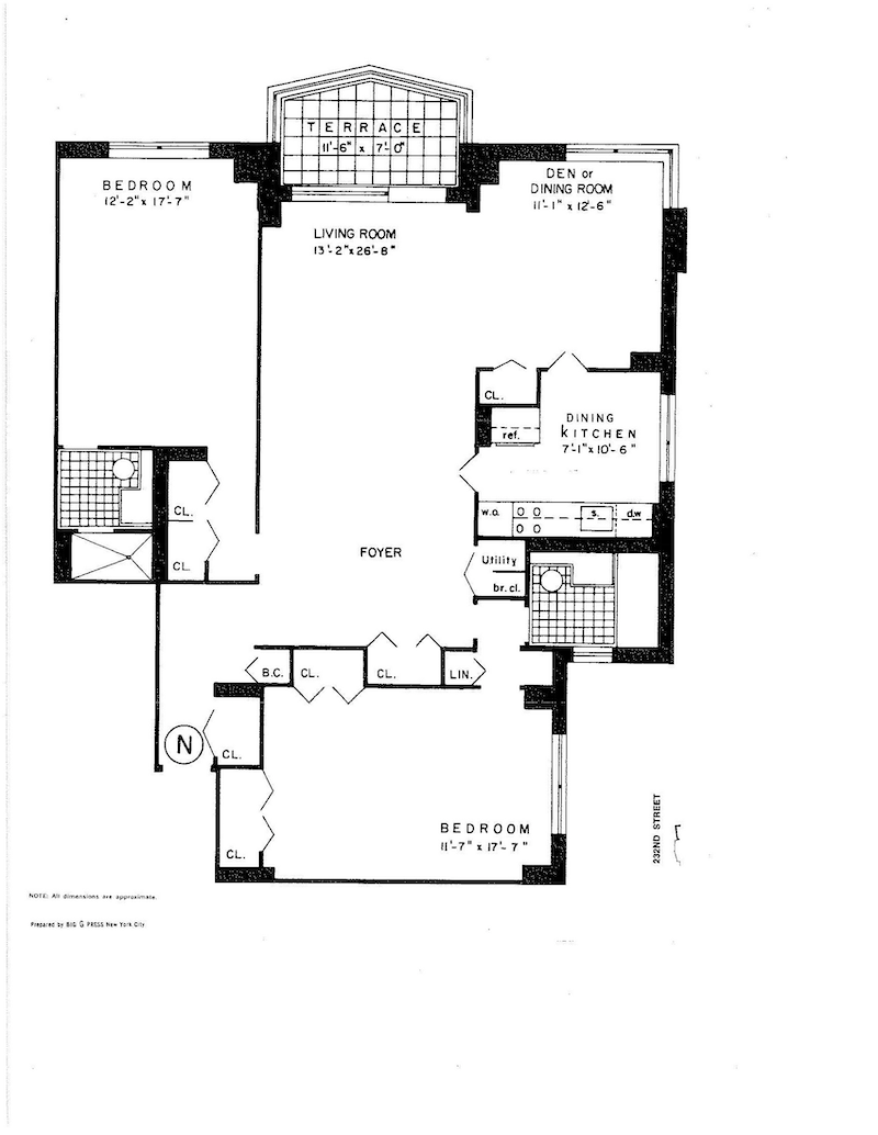 Floorplan for 3333 Henry Hudson Parkway, 8N