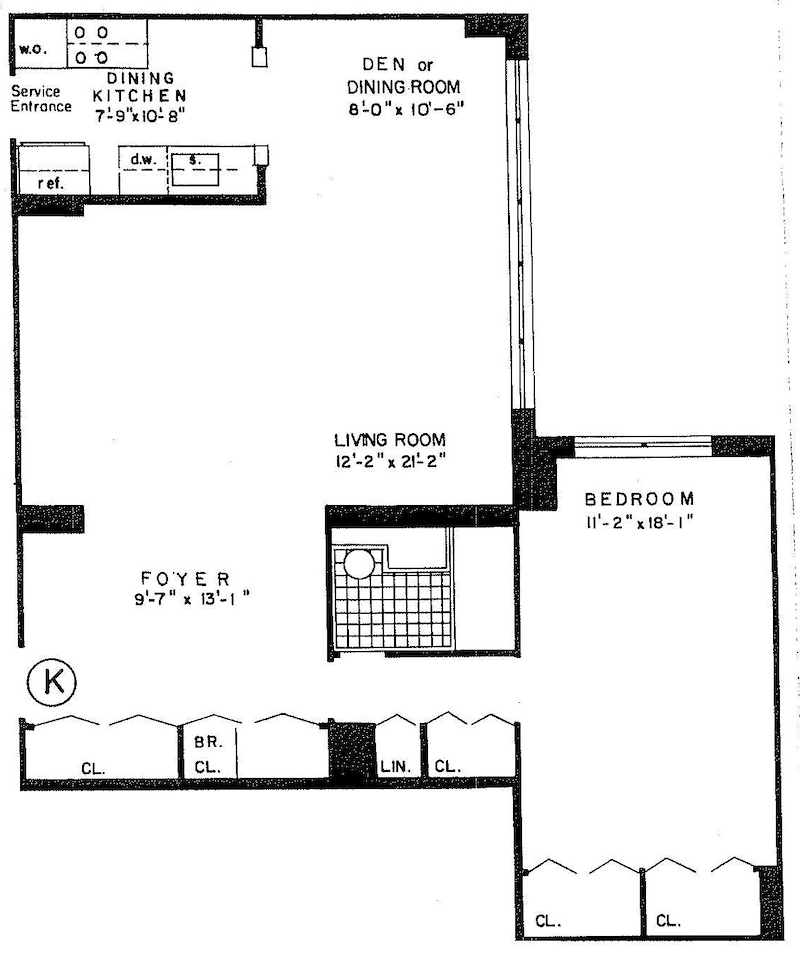 Floorplan for 3333 Henry Hudson Parkway, 15K