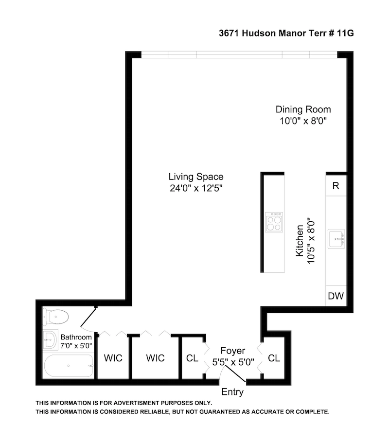 Floorplan for 3671 Hudson Manor Terrace, 11G