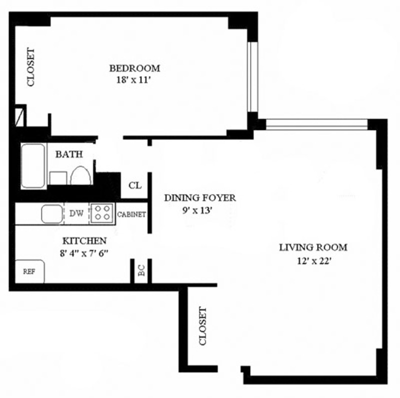 Floorplan for 1020 Grand Concourse, 14A