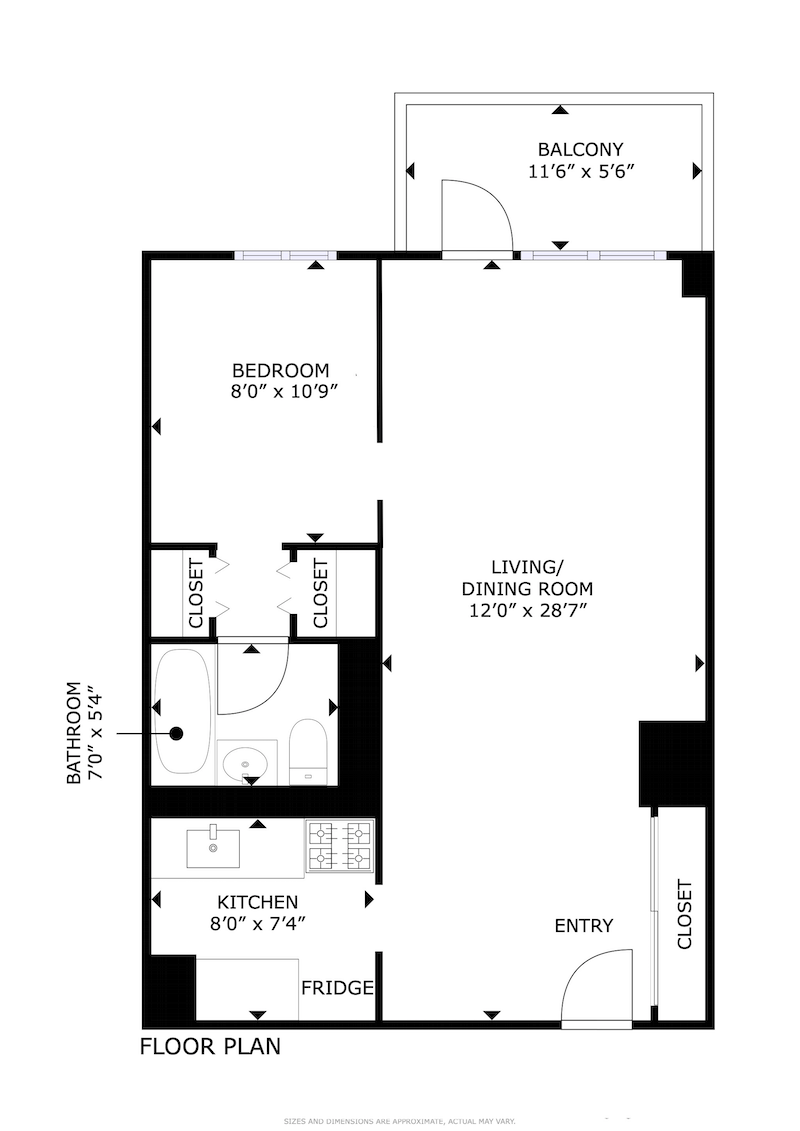 Floorplan for 201 West 70th Street, 9H