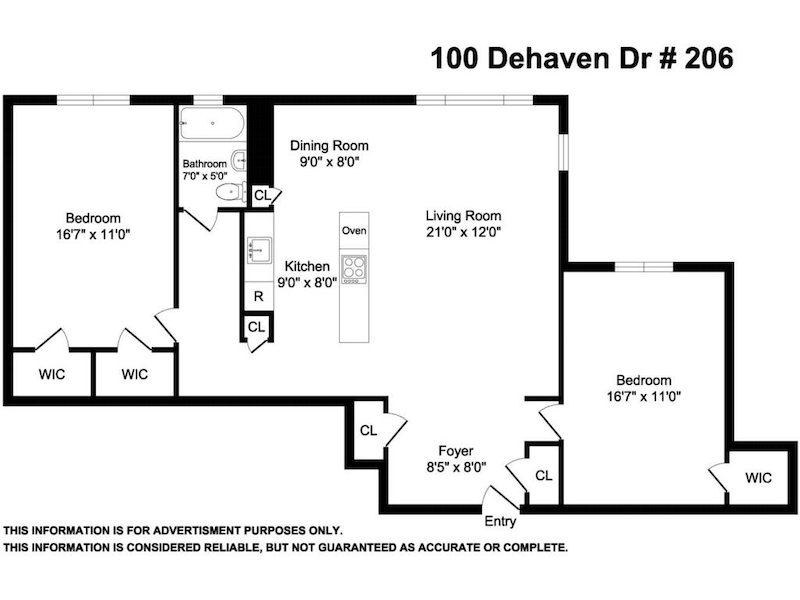 Floorplan for 100 Dehaven Drive, 206