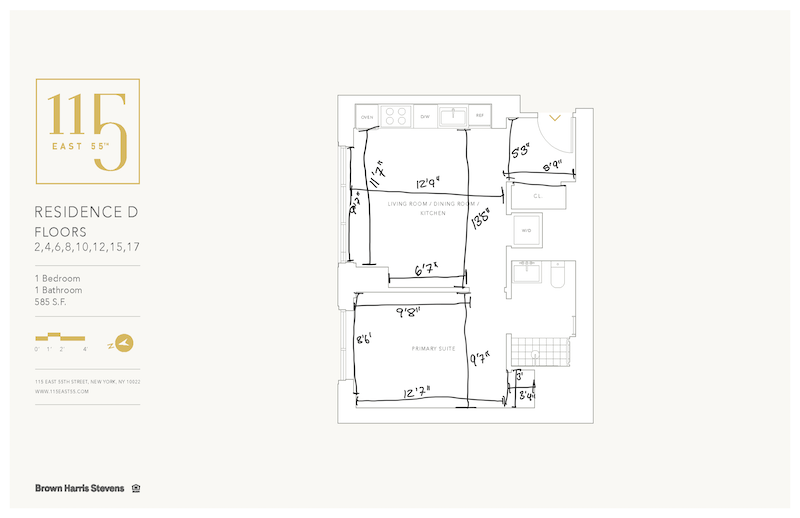 Floorplan for 115 East 55th Street, 17D