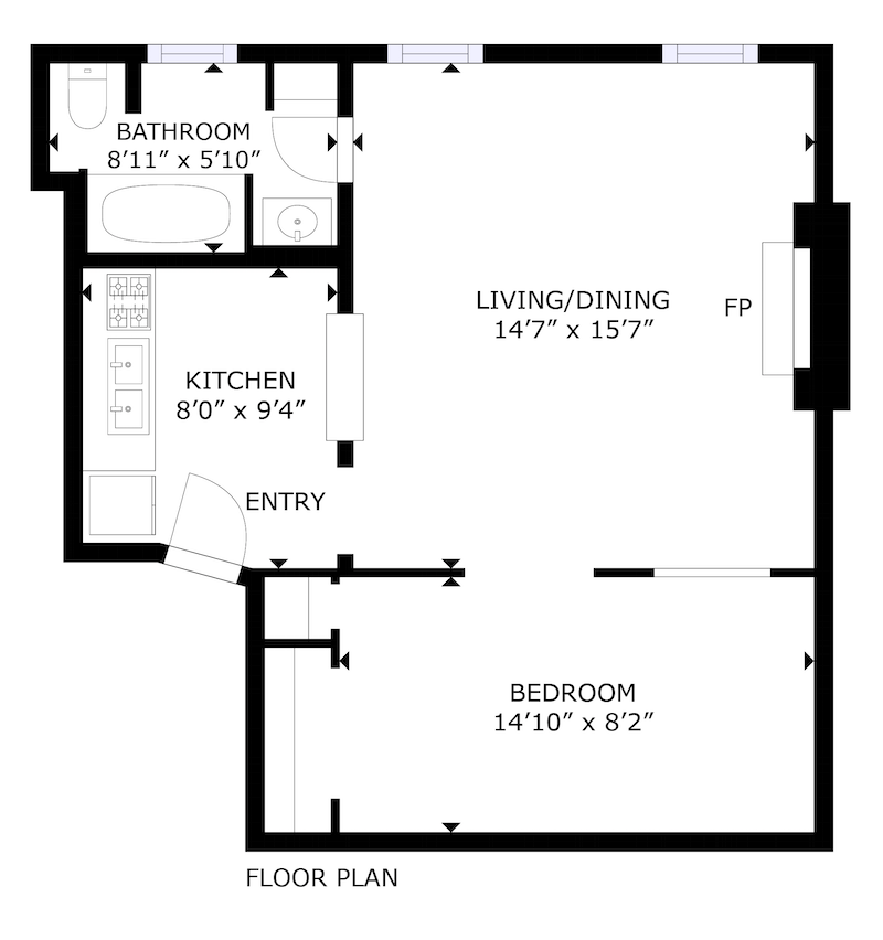 Floorplan for 435 East 6th Street, 2F
