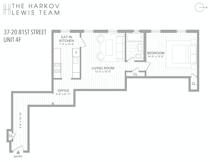 Floorplan for 37 -20 81st Street, 4F