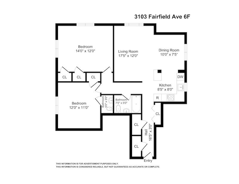 Floorplan for 3103 Fairfield Avenue, 6F