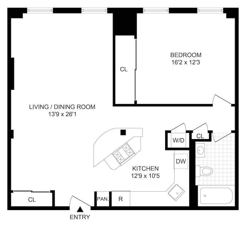 Floorplan for 1 Tiffany Place, 4D