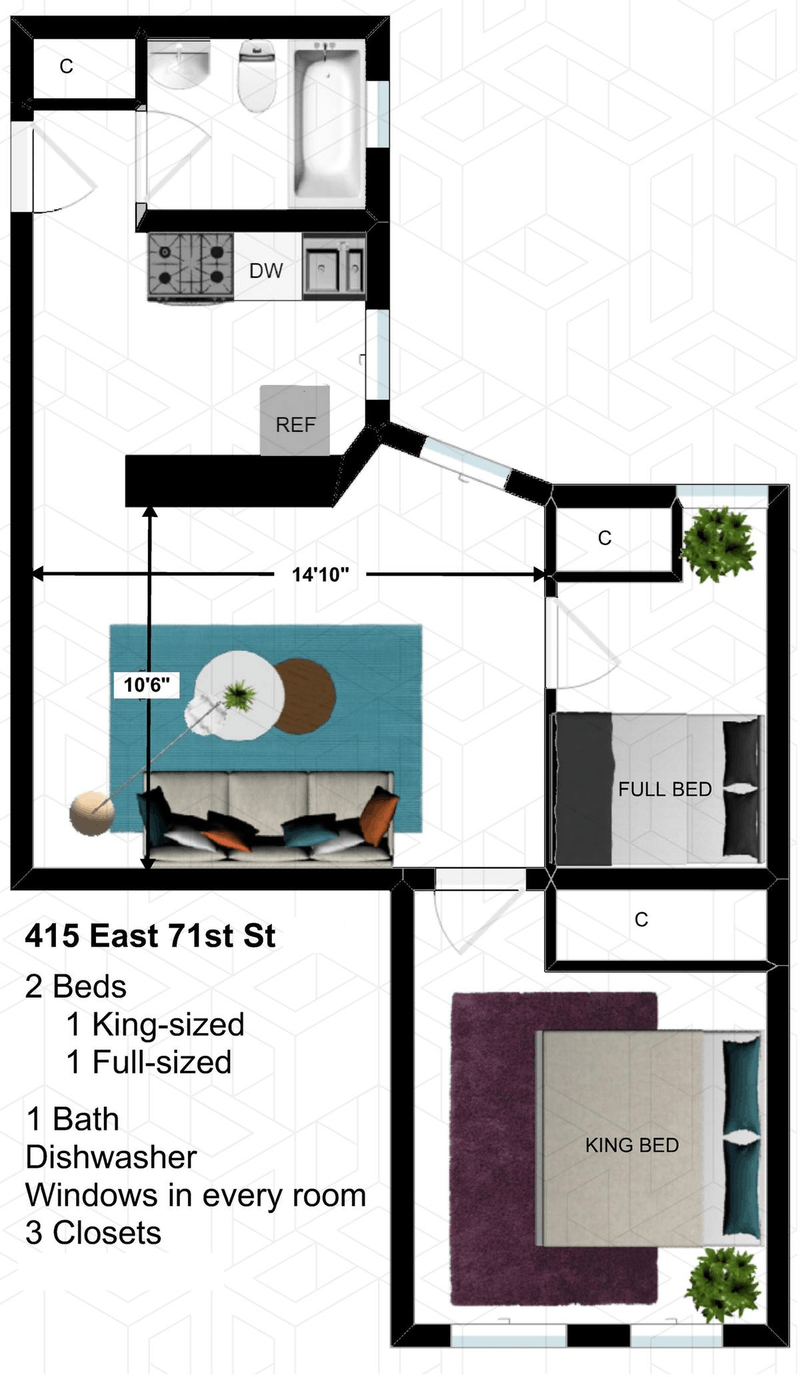 Floorplan for 415 East 71st Street, 2F