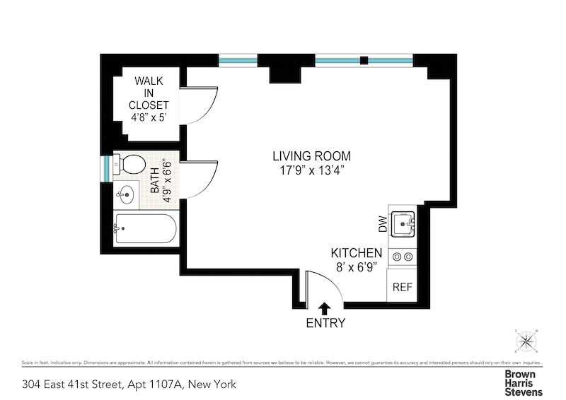 Floorplan for 304 East 41st Street, 1107A