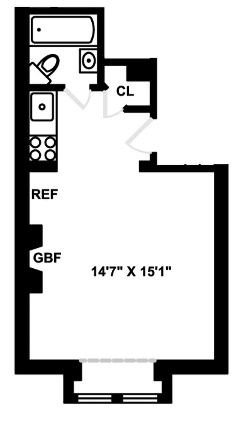 Floorplan for 123 West 78th Street, 1F