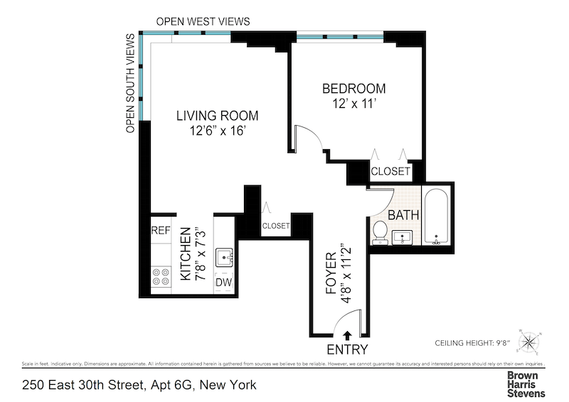 Floorplan for 250 East 30th Street, 6G