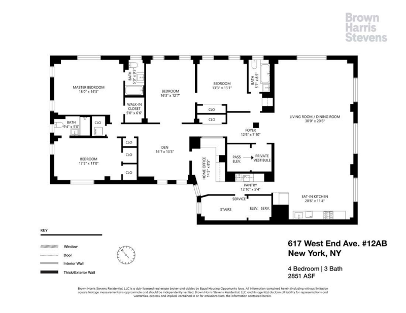 Floorplan for 617 West End Avenue, 12AB