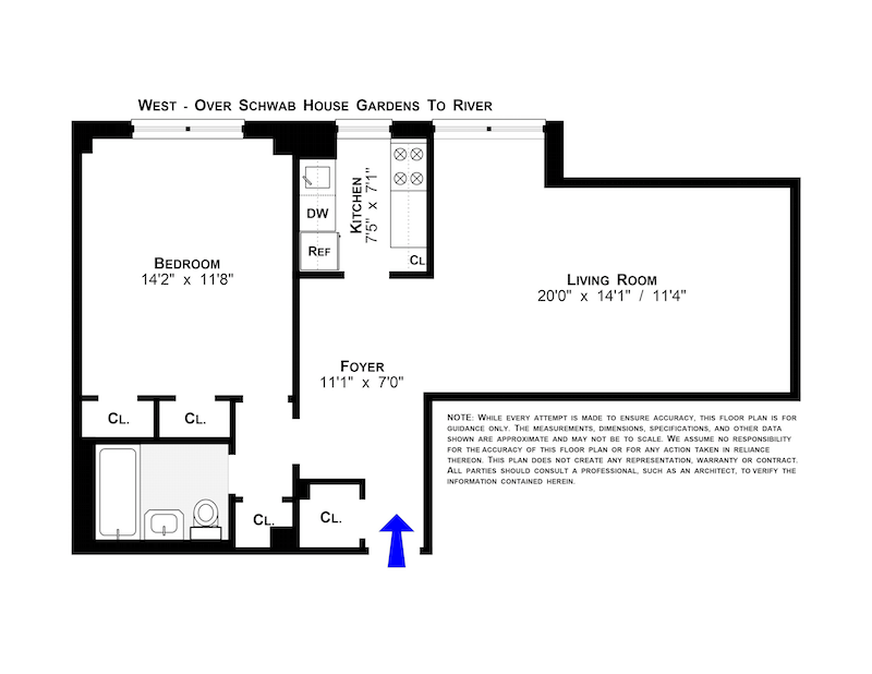 Floorplan for 11 Riverside Drive, 17RE