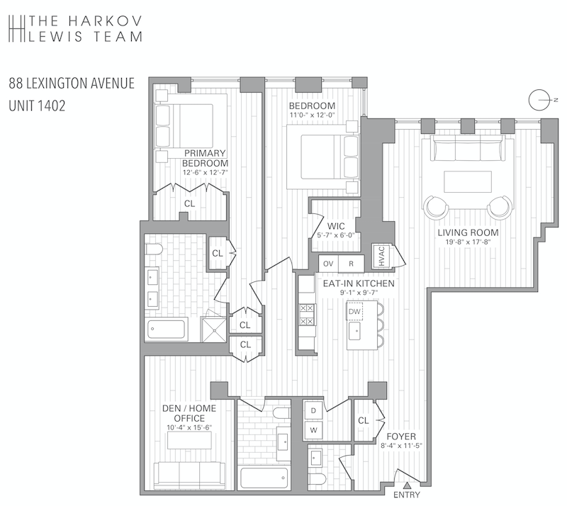 Floorplan for 88 Lexington Avenue, 1402