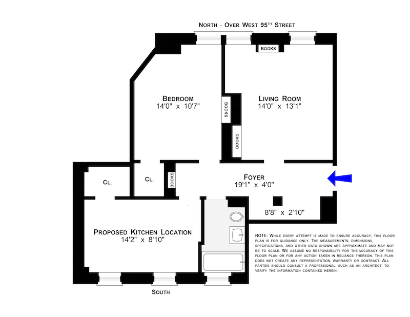 Floorplan for 150 West 95th Street, 1B