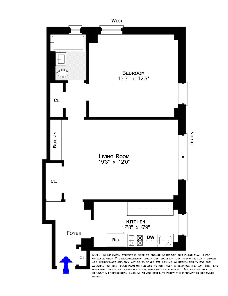 Floorplan for 545 West End Avenue, 6F
