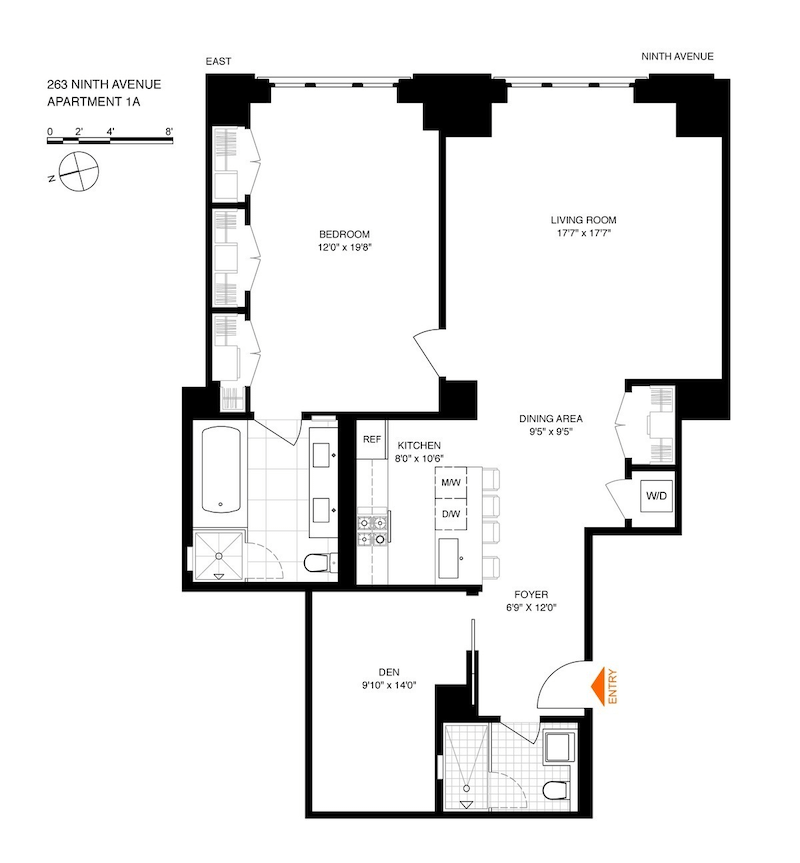 Floorplan for 263 Ninth Avenue, 1A