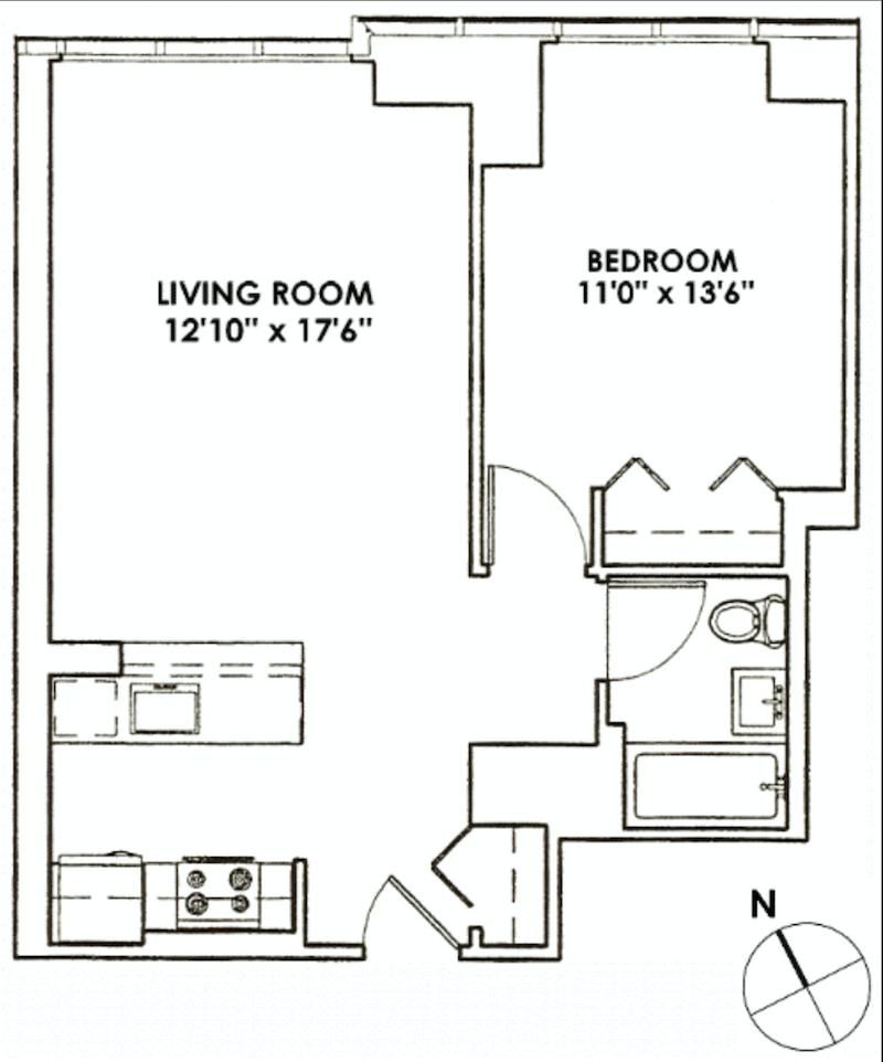 Floorplan for 350 West 42nd Street, 16E