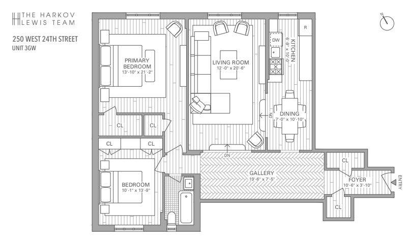 Floorplan for 250 West 24th Street, 3GW