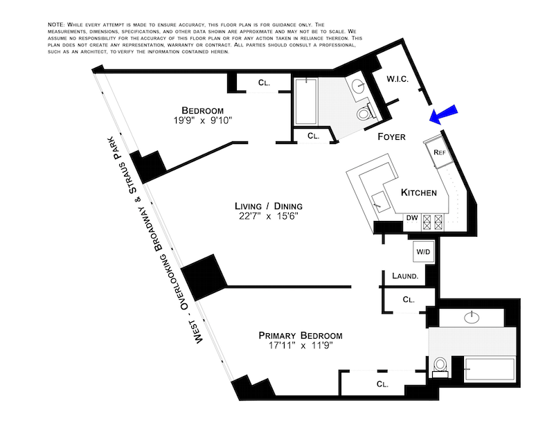 Floorplan for 272 West 107th Street, 10B