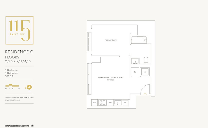 Floorplan for 115 East 55th Street, 11C