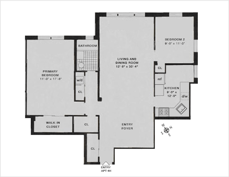 Floorplan for 679 West 239th Street, 4H