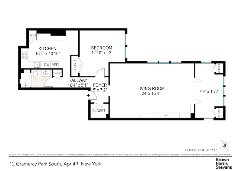 Floorplan for 12 Gramercy Park S, 4R