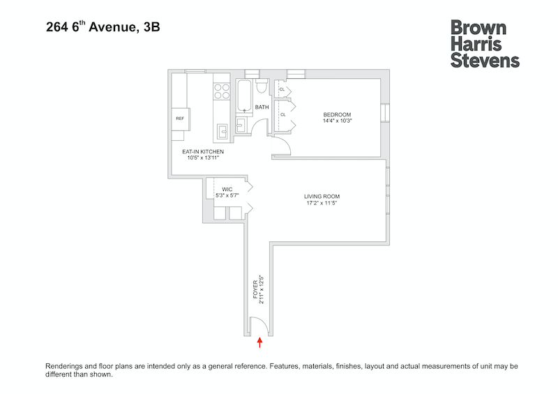 Floorplan for 264 6th Avenue, 3B