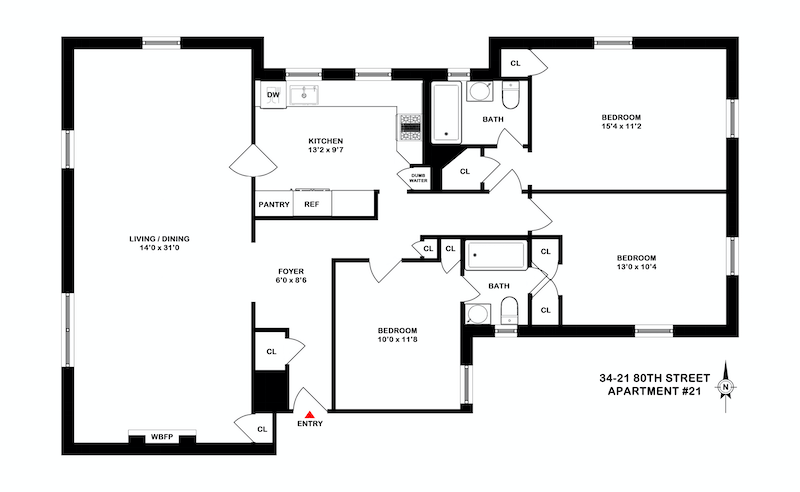 Floorplan for 34-21 80th St, 21