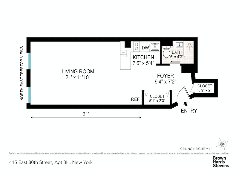 Floorplan for 415 East 80th Street, 3H
