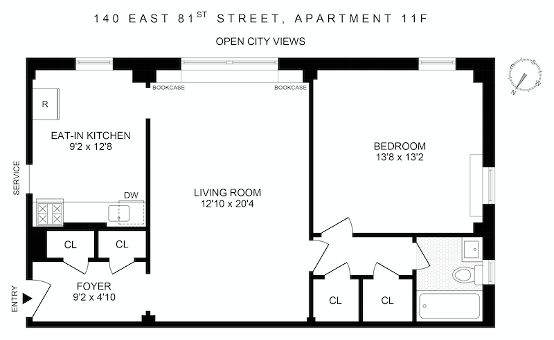 Floorplan for 140 East 81st Street, 11F
