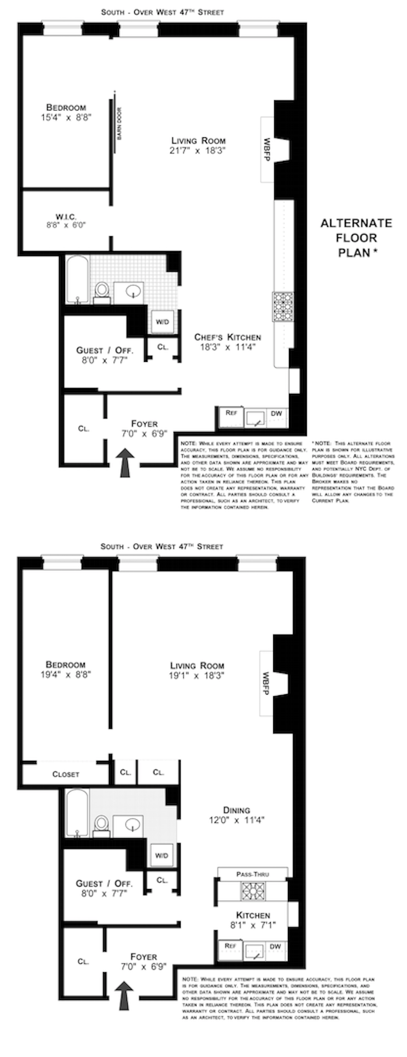 Floorplan for 521 West 47th Street, 2D