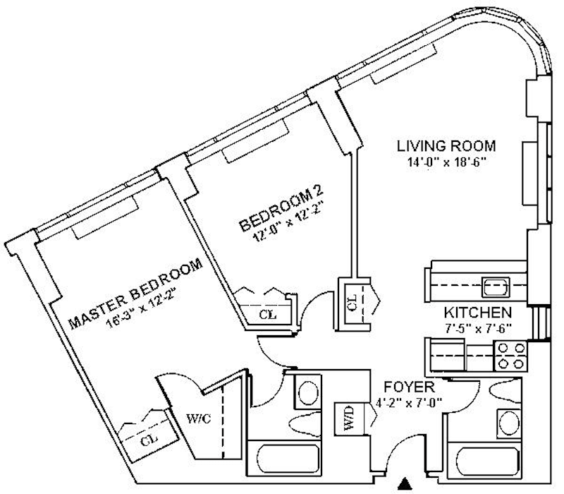 Floorplan for 2000 Broadway, 11G