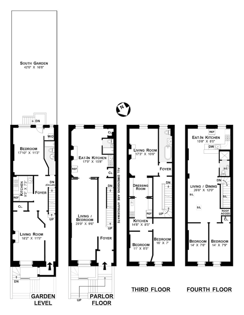 Floorplan for 312 West 115th Street, Townhouse