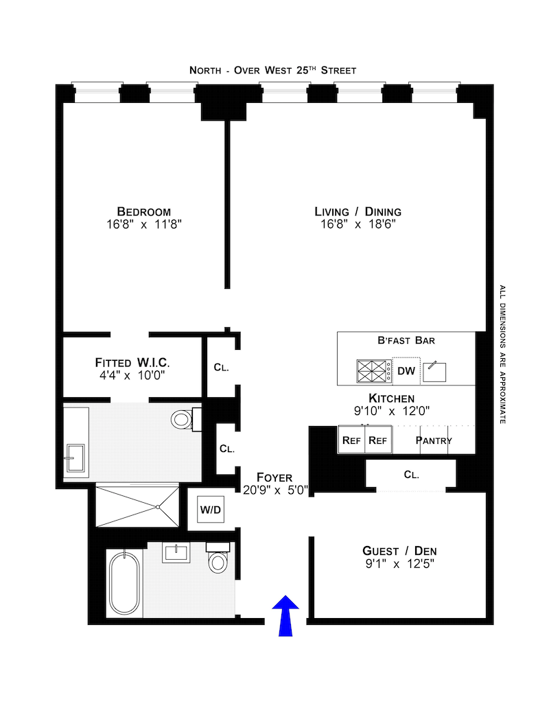 Floorplan for 420 West 25th Street, 4C