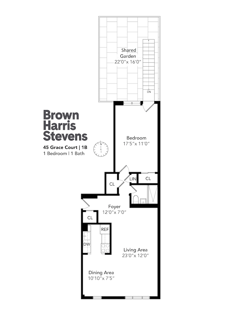 Floorplan for 45 Grace Court, 1B