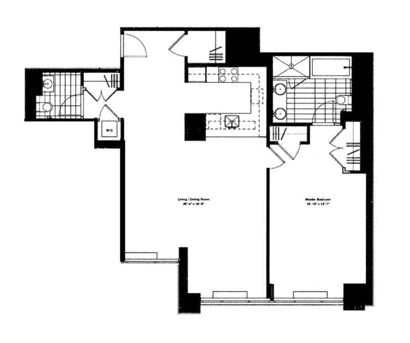 Floorplan for 322 West 57th Street, 16P