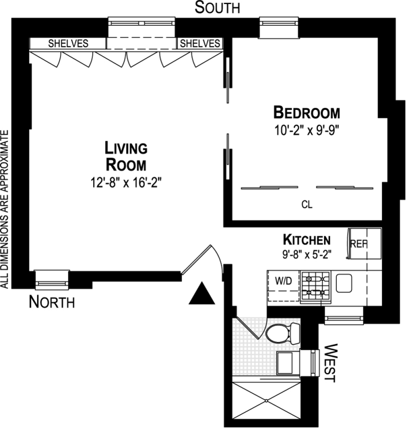 Floorplan for 214 West 16th Street, 5S