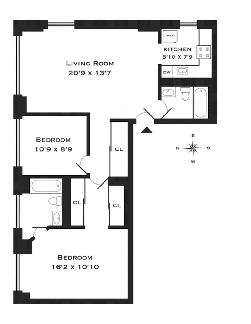 Floorplan for 236 East 47th Street, 12C
