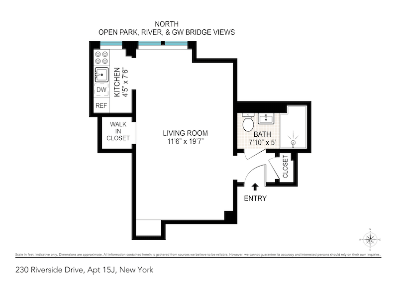 Floorplan for 230 Riverside Drive, 15J