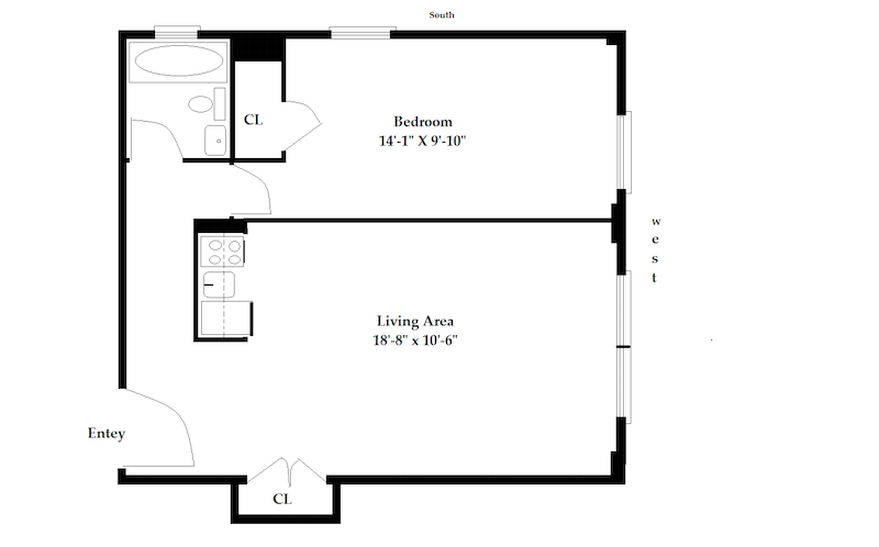 Floorplan for 50 West 106th Street, 3A