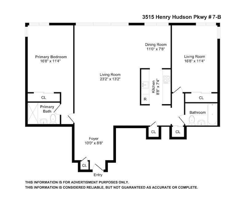 Floorplan for 3515 Henry Hudson Pkwy W, 7B