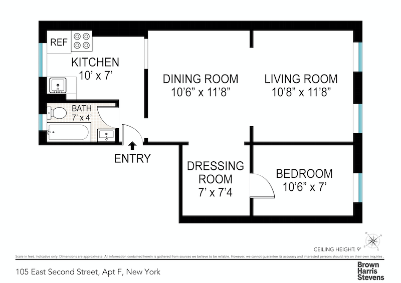 Floorplan for 105 East 2nd Street, F