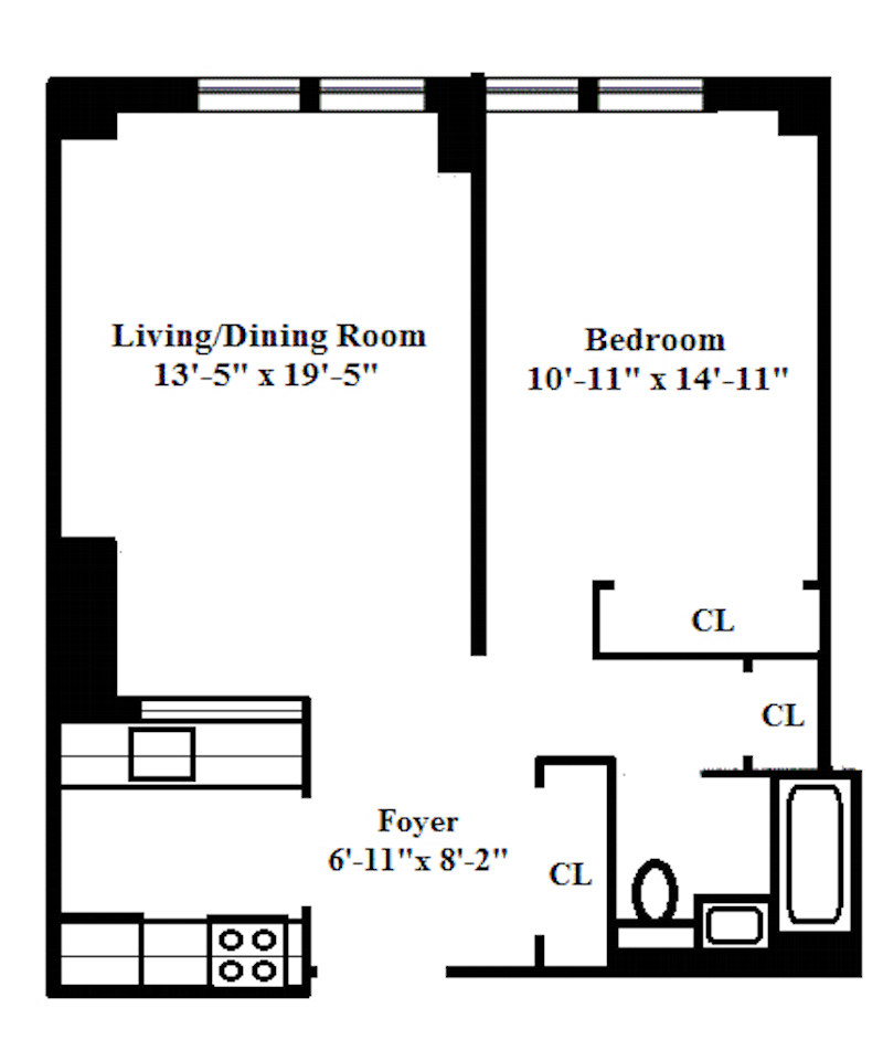 Floorplan for 350 East 82nd Street, 2B