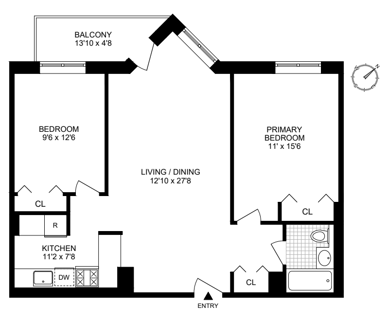 Floorplan for 1901 Madison Avenue, 614