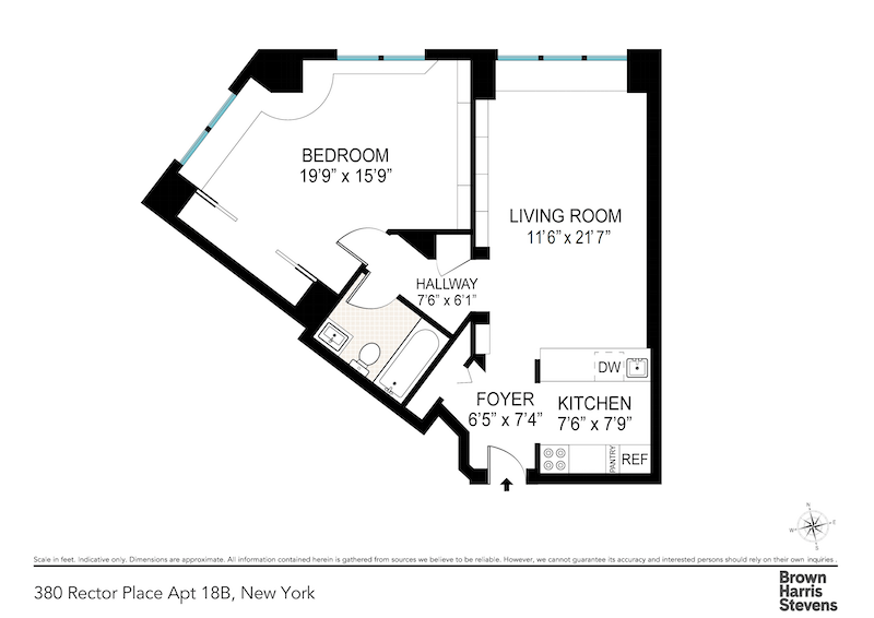 Floorplan for 380 Rector Place, 18B